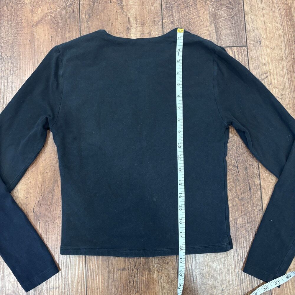 Abercrombie & Fitch Black Womens S Long Sleeve Shirt Elevated Basics Minimalist - Picture 8 of 8